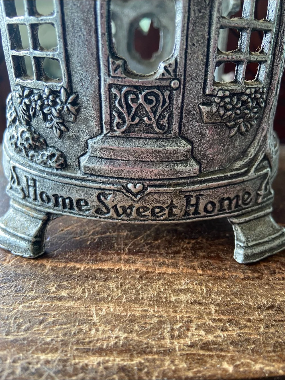 Home Sweet Home Decorative House Candle Holder Accent - Silver